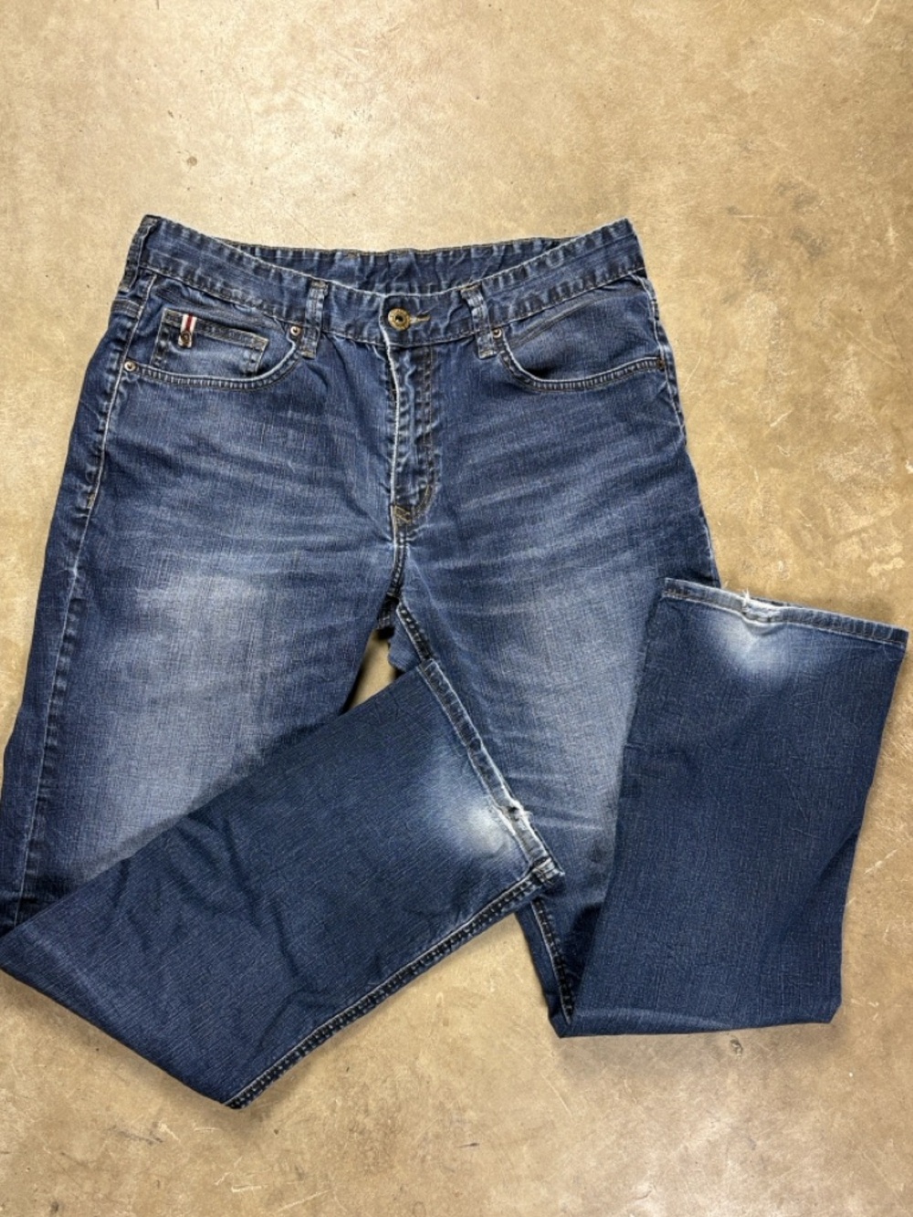 Buffalo David Bitton Men's Washed Blue Straight Jeans Size 32x32